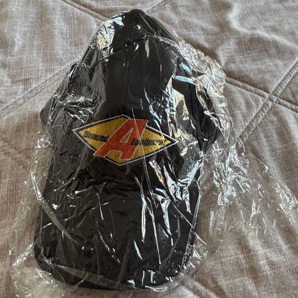 Diamond A Equipment Embroidered Logo Black Baseball Cap Strapback Hat